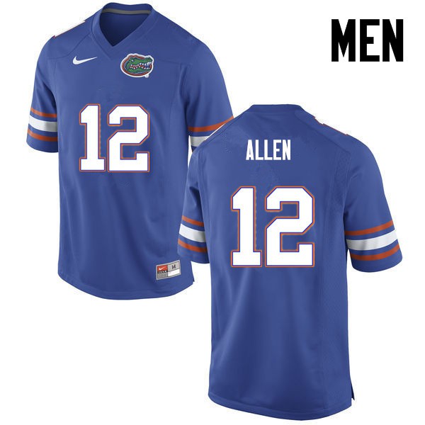Florida Gators Men #12 Jake Allen College Football Jersey Blue